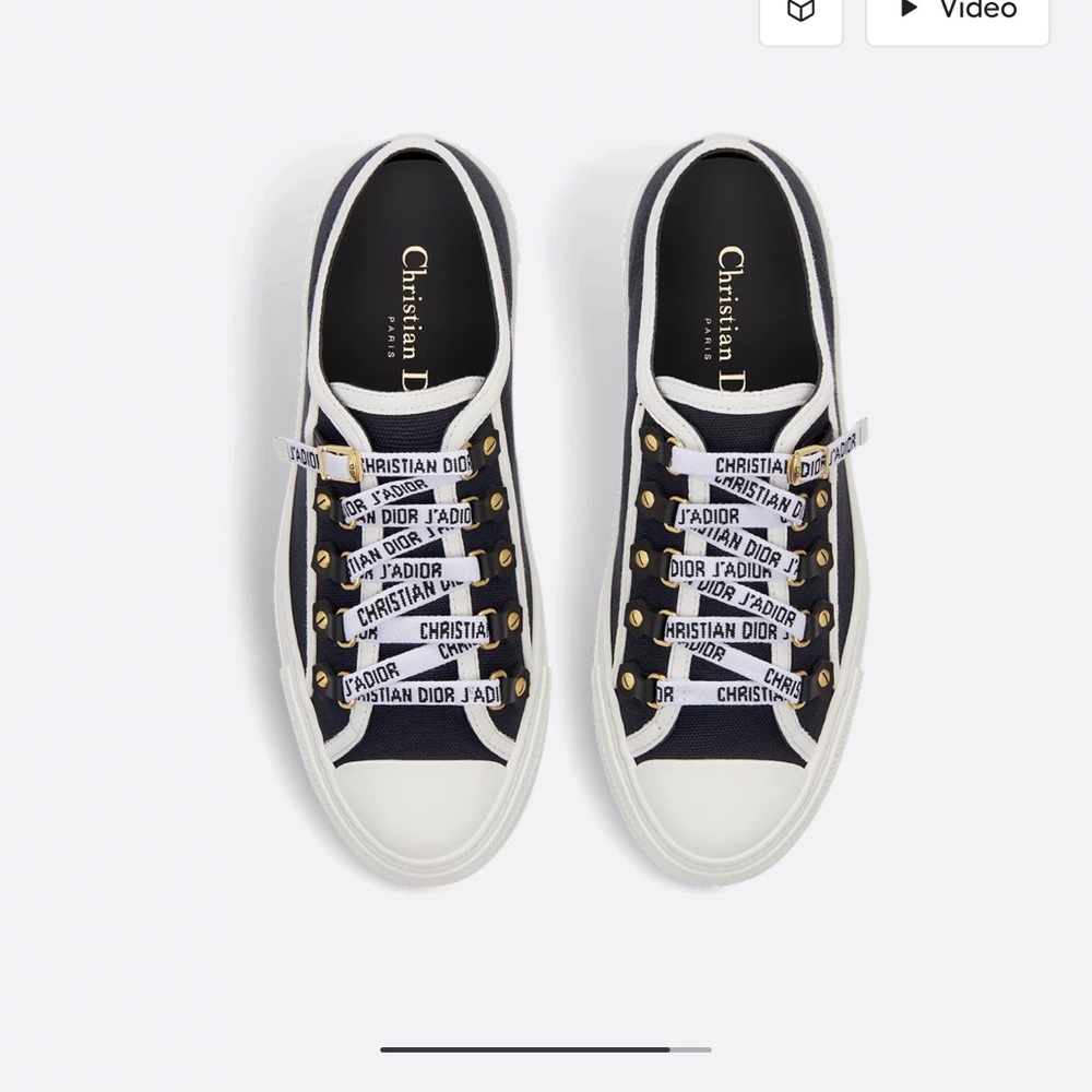 Dior size 39.5 Walk'n'Dior Sneaker
Black Cotton Canvas. Pristine